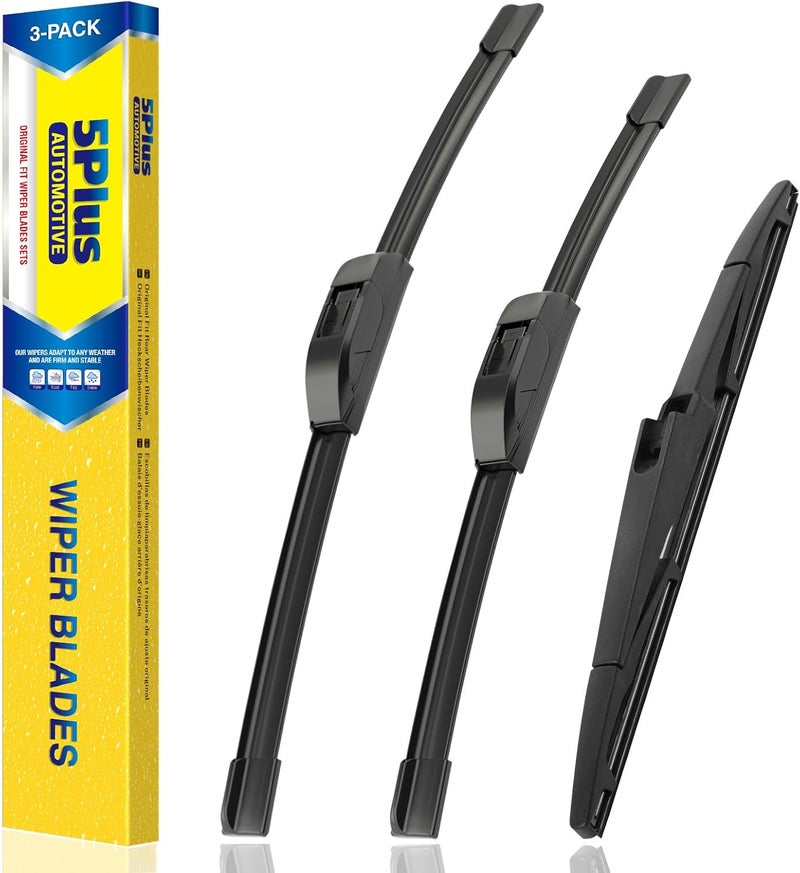 5PLUS Windshield Wipers Replacement for Kia Telluride 2023-2020 / Kia Sedona 2021-2015 Premium All Weather Front & Rear Wiper Blades 26"+18"+13"-OEM Original Factory Quality(Set of 3) - Image 1